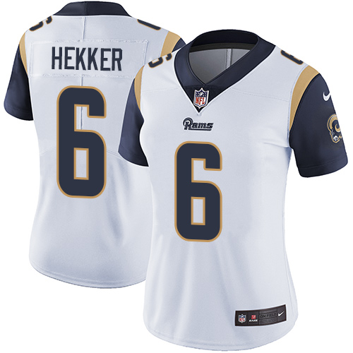 Nike Rams #6 Johnny Hekker White Women's Stitched NFL Vapor Untouchable Limited Jersey - Click Image to Close